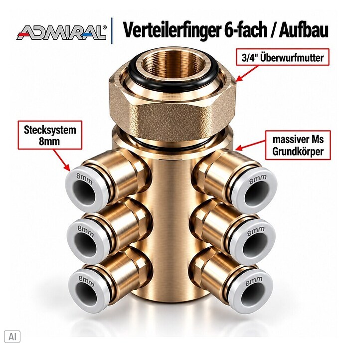 Admiral Verteilerfinger (6-fach) | BAUHAUS