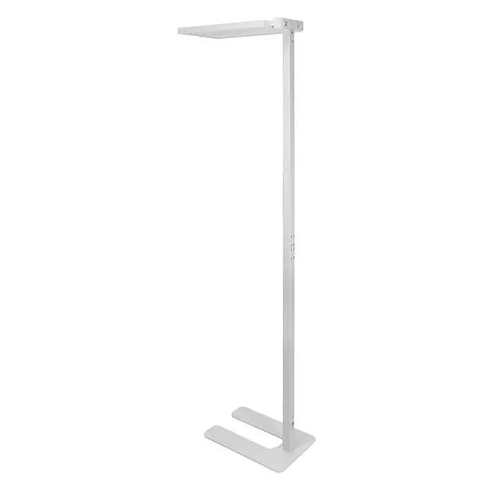 Luxula LED-Stehleuchte Bürostehleuchte 120W 8500lm Stehlampe Up- Downlight -  - Weiße LED-Stehleuchte mit flachem, rechteckigem Kopf, schlankem Standfuß und U-förmigem Sockel.