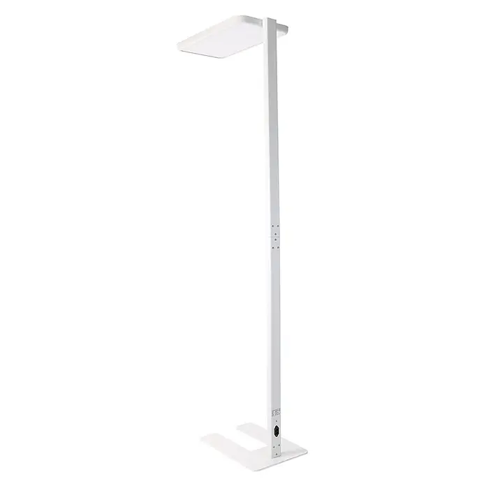 Luxula LED-Stehleuchte Stehlampe Up/Down Bürolampe Weiß 100W 7000LM 4000K -  - Weiße, moderne LED-Stehleuchte mit flachem, rechteckigem Leuchtenkopf und stabilem U-förmigem Fuß.