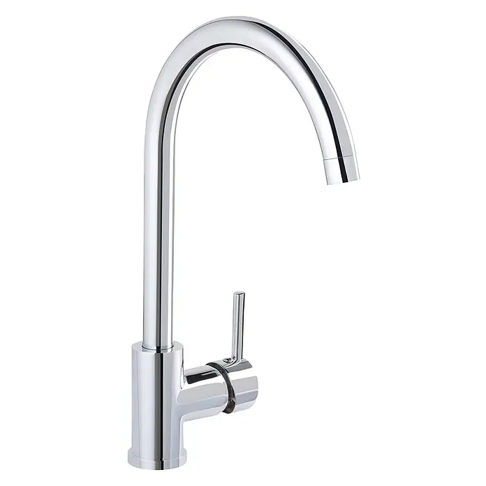 SCHÖNER WOHNEN-Kollektion Waschtischarmatur Cantis Wassersparend Chrom - Chrom, Glänzend - Polierter Chrom-Küchenarmatur mit hohem, gebogenem Auslauf und Einhebelgriff.