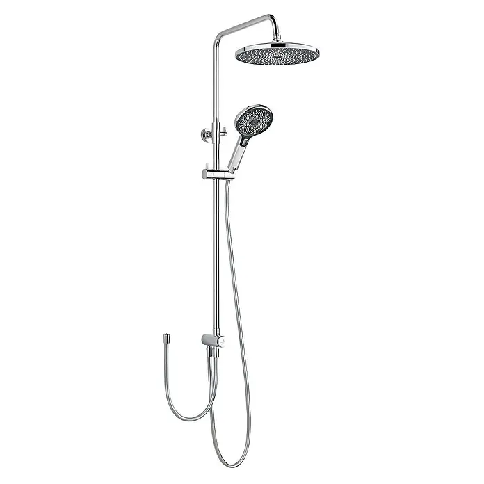 SCHÖNER WOHNEN-Kollektion Duschsystem Biella Wassersparend Chrom - Anzahl Strahlarten: 3 Stk., Chrom - Verchromtes Duschsystem mit runder Kopfbrause und Handbrause.