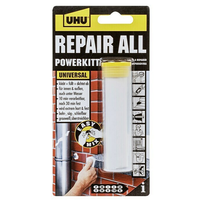 UHU Repair All Powerkitt (60 g, Grau/Weiß, -30 °C bis +125 °C)