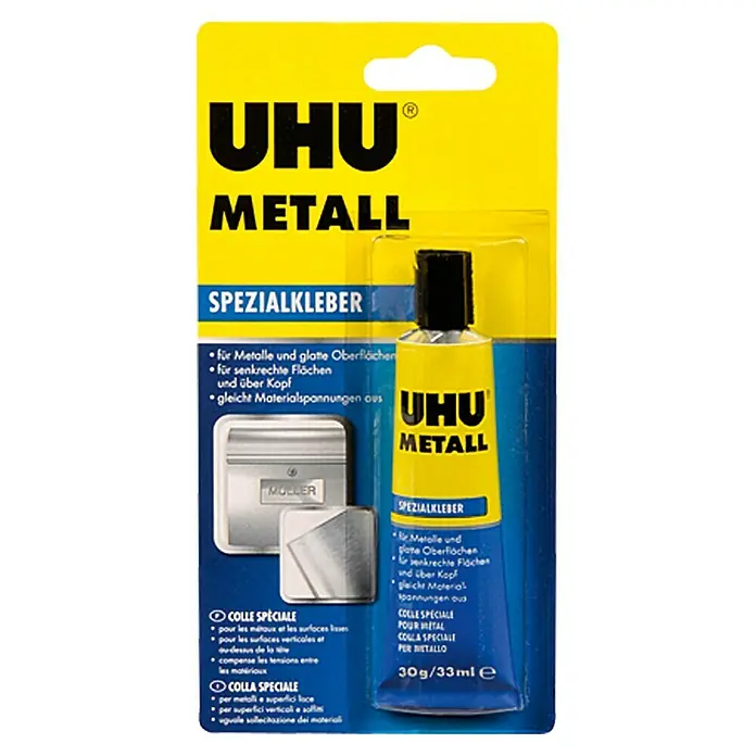 UHU Spezialkleber Metall - 30 g - Klebstoffverpackung: UHU Metall Spezialkleber, ideal zum Verkleben von Metallen und glatten Oberflächen, 30g/33ml.