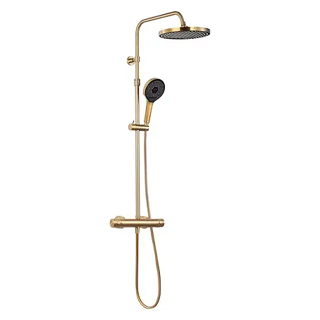 SCHÖNER WOHNEN-Kollektion  Duschsystem Glaia mit Thermostat Wassersparend Mattgold