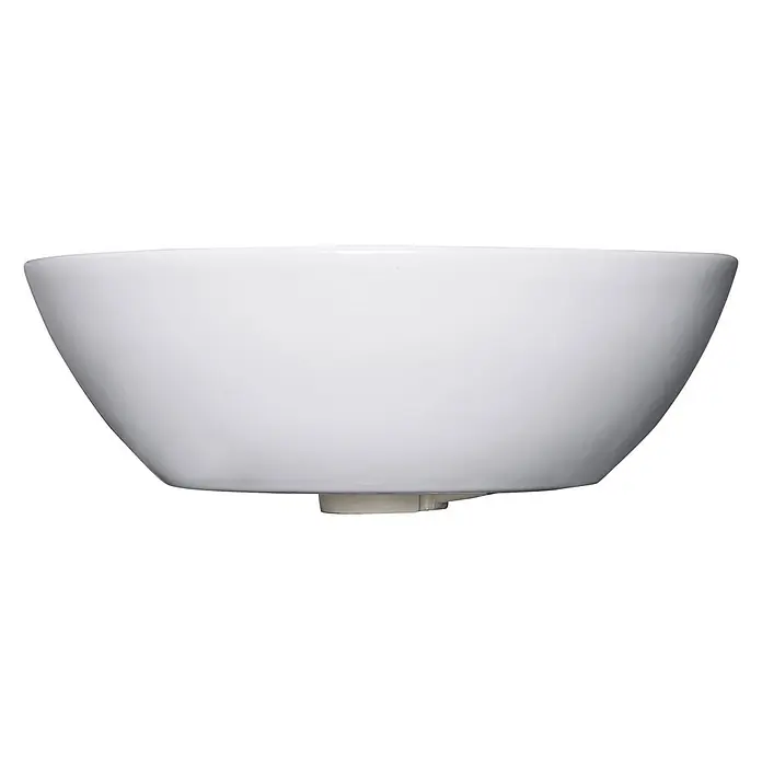 SCHÖNER WOHNEN-Kollektion Aufsatzwaschbecken Beco 38 cm Weiß - Ohne Spezialglasur, Hahnloch: Ohne, Mit Überlauf, Weiß - Weißes Keramik-Aufsatzwaschbecken mit sanft zulaufenden Seiten.