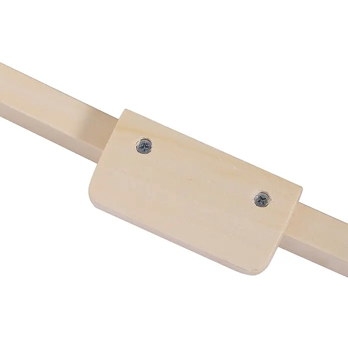 Schaukelpferd Baby Plüsch-Schaukeltier Schaukeltier Plüsch Spielzeug Kinder -  - Heller Holzverbinder mit zwei Kreuzschlitzschrauben, der zwei Holzleisten verbindet.