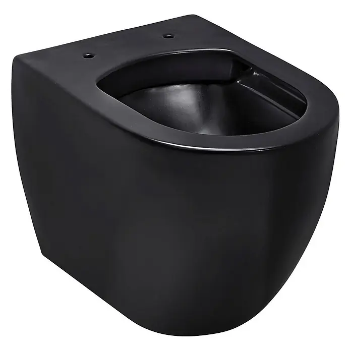 SCHÖNER WOHNEN-Kollektion Wand-WC Antus Spülrandlos Mattschwarz - Spülrandlos, Spülform: Tief, Mattschwarz - Schwarzes wandhängendes Bidet.