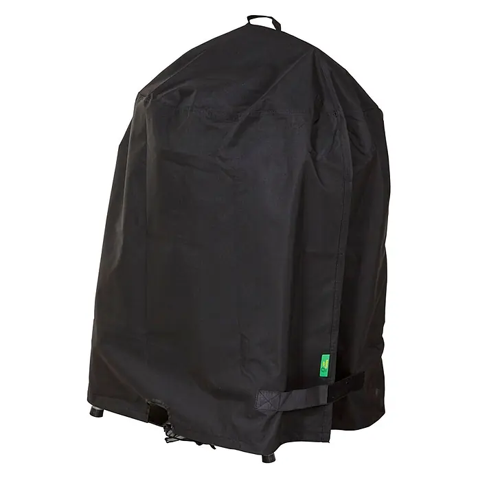 Mehr Garten Grill-Schutzhülle Premium Ø 52 x 63 cm -  - Schwarze Stoff-Abdeckhaube mit Griff, Klettverschluss und Kordelzug am Boden.