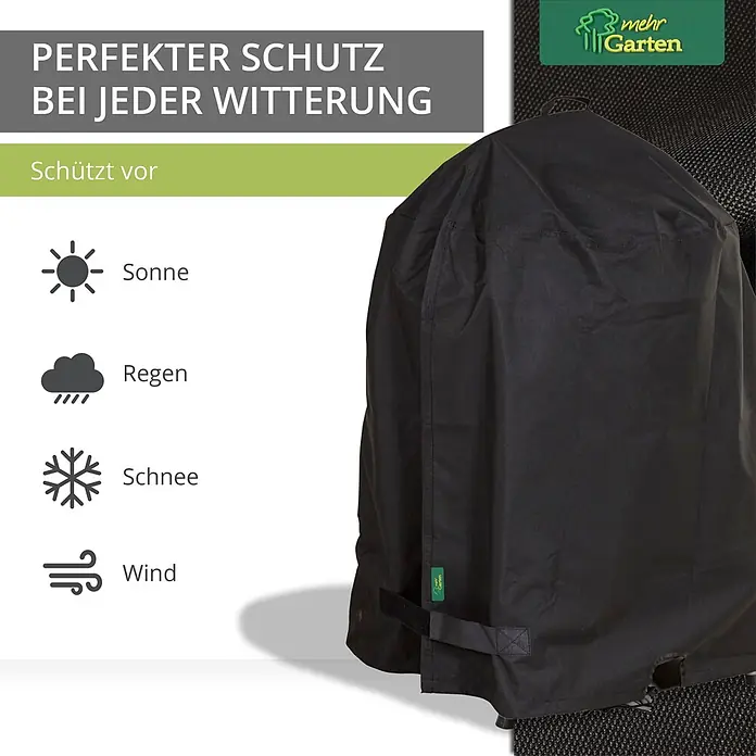 Mehr Garten Grill-Schutzhülle - Passend für: Keramikgrill, Polyester (PES), Schwarz - Schwarze Schutzhülle für Gartenartikel, bietet perfekten Schutz vor Sonne, Regen, Schnee und Wind.