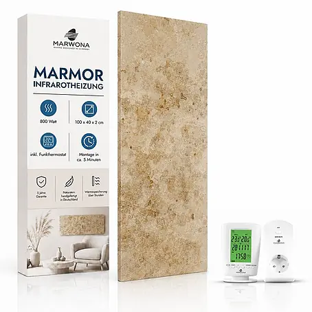 Marwona  Infrarotheizkörper Jura 800 W – Funk