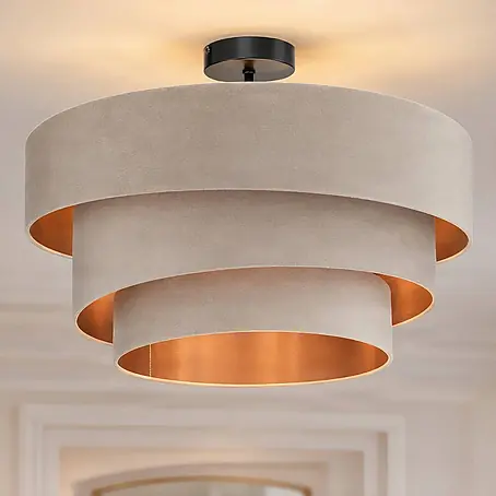 Lindby Deckenlampe in creme, gold, Deckenleuchte