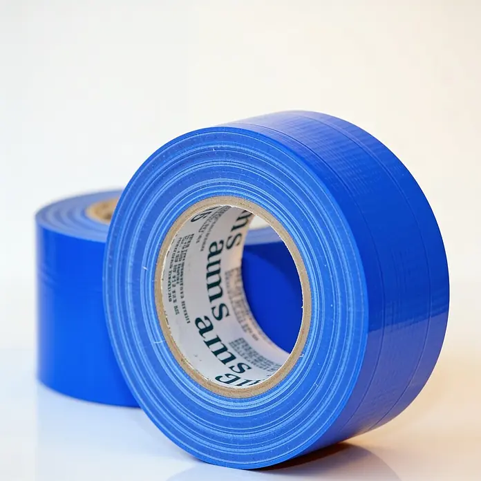 ALLEGRA Gewebeband - 72 mm x 50 m, blau - Zwei blaue Klebebandrollen, eine prominent im Vordergrund und eine weitere leicht unscharf dahinter.