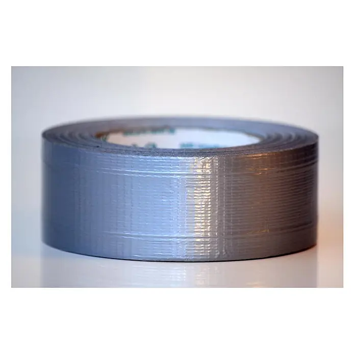 ALLEGRA Gewebeband - 48 mm x 50 m, silber - Eine silbergraue Rolle strukturiertes Klebeband.