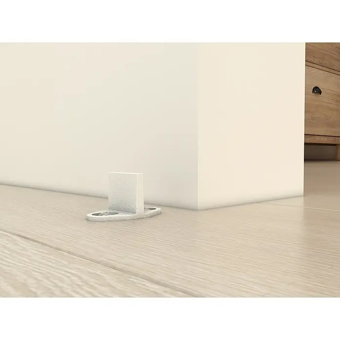 Glasschiebetür Loft Komplettset ESG Klarglas 6 Felder Softclose 900x2150 -  - Graue, strukturierte Bodenführung für Schiebetüren auf hellem Holzboden.