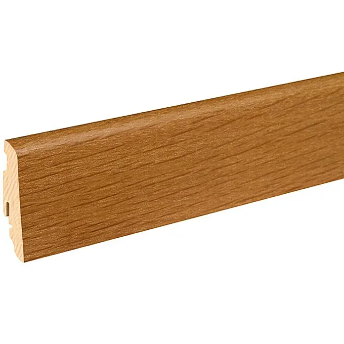 Profiles and more Sockelleiste SU60L Bernstein Eiche geölt - 250 cm x 19 mm x 58 mm, Fichte, Eiche - Profilierte Holzfußleiste in brauner Holzoptik, ideal für jeden Raum.