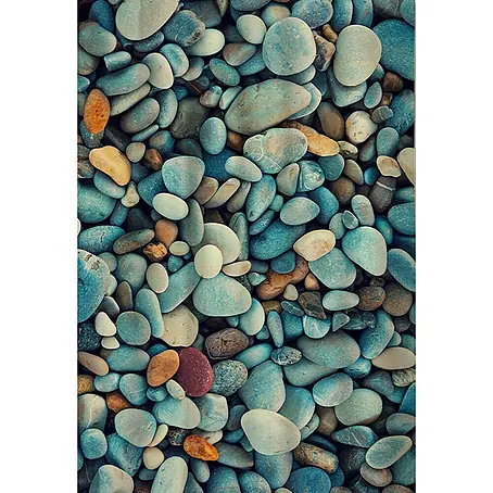 Euroshowers Duschvorhang Real Cobblestone 180 x 200 cm Kieselsteinmotiv