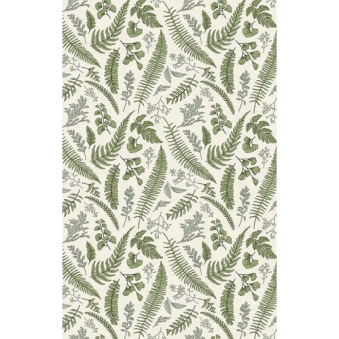 Euroshowers Duschvorhang Green Spices 180 x 200 cm Blättermotiv Grün -  - Nahtloses botanisches Muster mit verschiedenen grünen Farn- und Ginkgoblättern.
