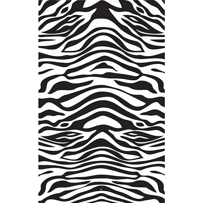 Euroshowers Duschvorhang Zebra 180 x 200 cm Schwarz Weiß -  - Schwarz-weißes Zebramuster mit wellenförmigen Linien.