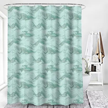 Euroshowers Duschvorhang Ström 180 x 200 cm Wellenmuster Mintgrün