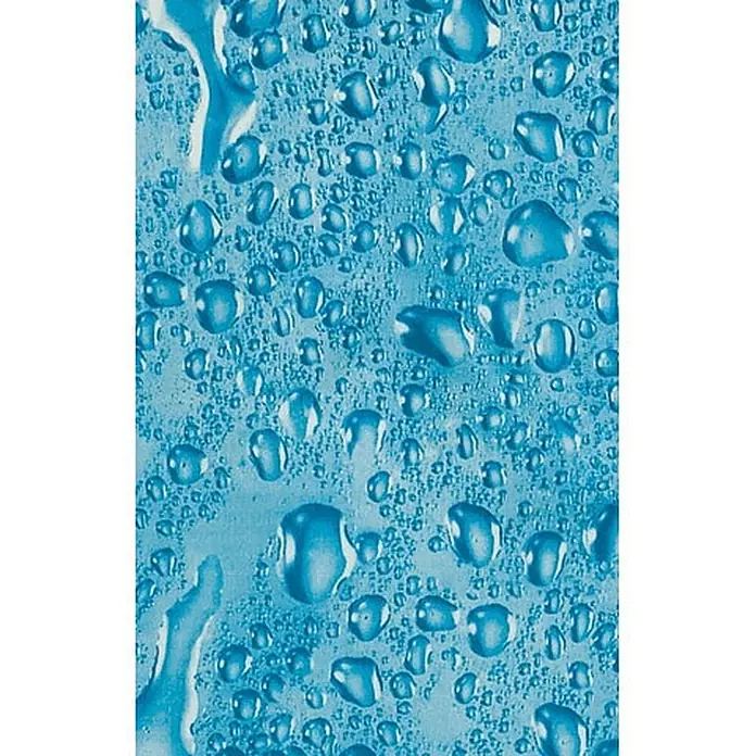 Euroshowers Duschvorhang - B x H: 180 x 200 cm, Polyester - Textur einer blauen Oberfläche, bedeckt mit klaren Wassertropfen.