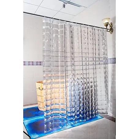 Euroshowers Duschvorhang 3D Squares 10 x 10 cm 180 x 200 cm EVA