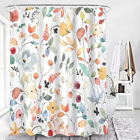 Euroshowers Duschvorhang Fägring Blumenmuster 180 x 200 cm