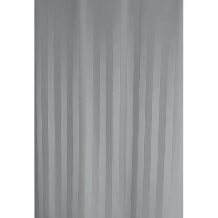 Euroshowers Duschvorhang - B x H: 180 x 200 cm, Polyester - Grauer Stoff mit vertikalen Streifen, möglicherweise ein Vorhang.