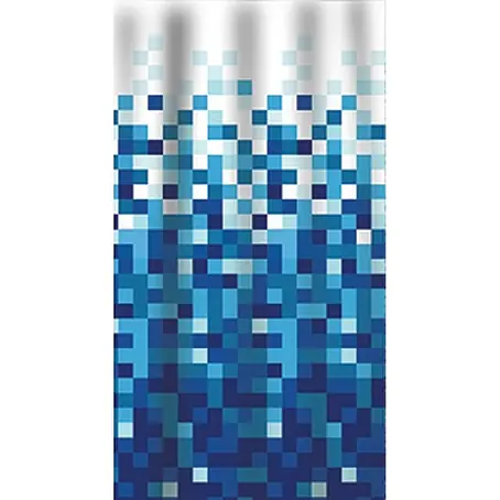 Euroshowers Duschvorhang Pixlar Blau 180 x 200 cm Pixelmuster