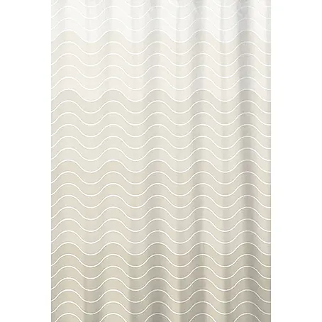Euroshowers Duschvorhang Sinus 180 x 200 cm Wellenmuster Beige