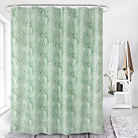 Euroshowers Duschvorhang Lummig 180 x 200 cm Blättermuster Grün
