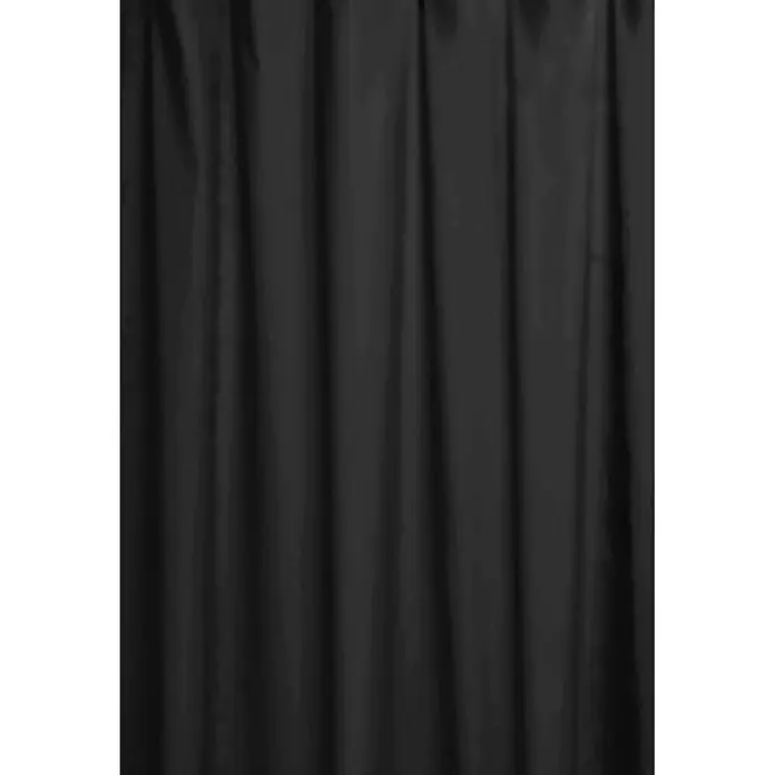 Euroshowers Duschvorhang - B x H: 180 x 200 cm, Polyester - Schwarzer Stoffvorhang mit vertikalen Falten.