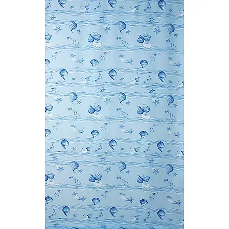 Euroshowers Duschvorhang Mussla Blau 180 x 200 cm Muschelmuster