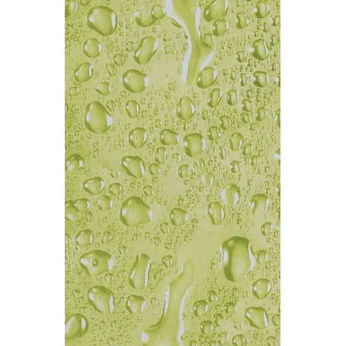 Euroshowers Duschvorhang Wasserstruktur Grün 180 x 200 cm -  - Unterschiedlich große, klare Wassertropfen und fließende Spuren.