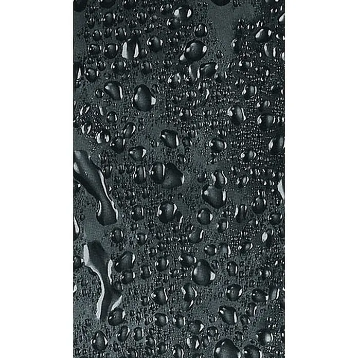Euroshowers Duschvorhang - B x H: 180 x 200 cm, Polyester - Viele klare Wassertropfen unterschiedlicher Größe auf einer dunklen, wasserabweisenden Oberfläche.