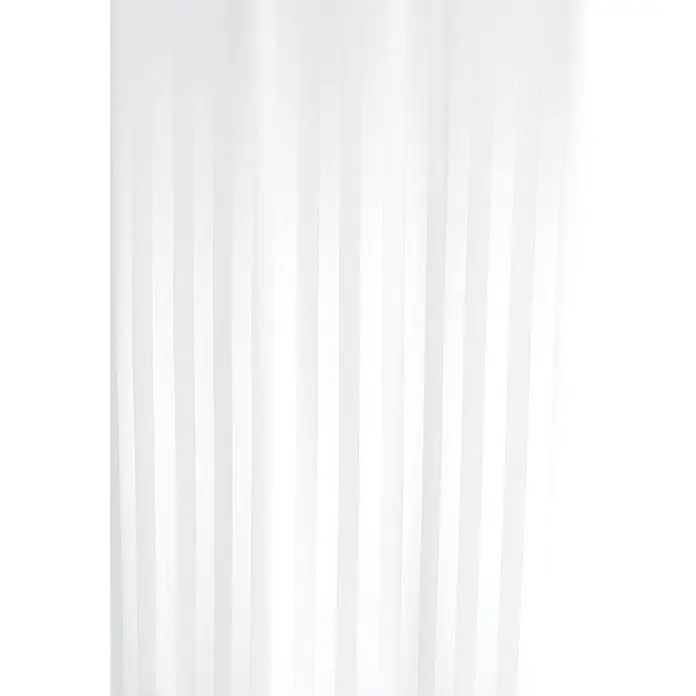 Euroshowers Duschvorhang - B x H: 180 x 200 cm, Polyester - Weißer Stoffvorhang mit feinen vertikalen Streifen.