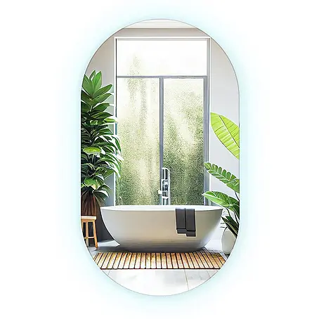 Lustro LED Owalne - Zimny - 46x80 cm