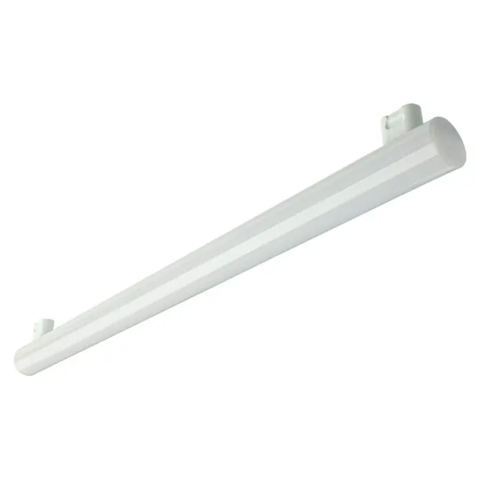 Voltolux LED-Röhre - Länge: 500 mm, Warmweiß, 8 W, 700 lm, S14s - Aufnahme einer weißen LED-Röhrenleuchte mit Endkappen und Halterungen, perfekt für eine energieeffiziente und helle Beleuchtung.