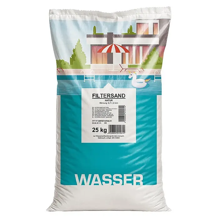 Min2C Aquasil-Filtersand - 25 kg, Körnung: 0,7 mm - 1,2 mm - Vorderansicht