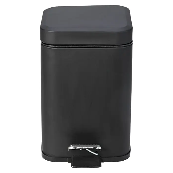 Venus Treteimer Quadra - 3 l, Metall, Schwarz - Vorderansicht