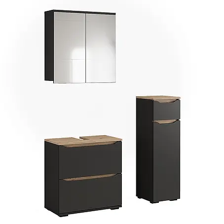 Vicco Badmöbel-Set Ruben, Anthrazit/Artisan-Eiche 60.2 cm