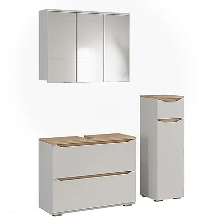 Vicco Badmöbel-Set Ruben, Weiß/Artisan-Eiche 80.2 cm
