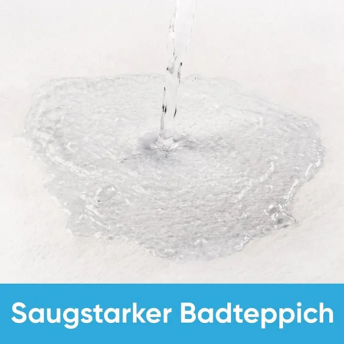 SANILO Badteppich Greego 50 x 80 cm - 50 x 80 cm, Polyester, Grün - Weißer, saugstarker Badteppich, auf den Wasser gegossen wird.