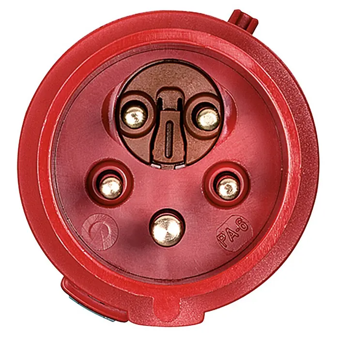 Mennekes CEE-Phasenwender - 400 V, 5 Stk., IP44 - Rote Industriesteckdose mit fünf Stiften, ideal für Starkstromanwendungen und robuste Umgebungen.