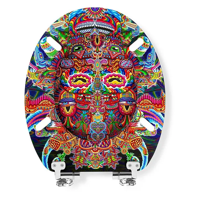 Tohaa Design WC-Sitz Bullish - Chris Dyer -  - Lebhaftes, aufwendig gestaltetes Toilettensitzbrett mit psychedelischer und abstrakter bunter Kunst.