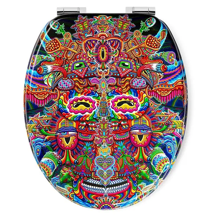 Tohaa Design WC-Sitz Bullish - Chris Dyer -  - Toilettensitzdeckel mit lebhaftem, komplexem psychedelischem Kunstmuster.