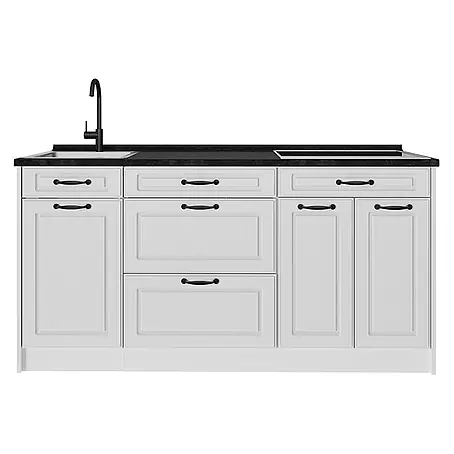 Vicco Küchenblock R-Line, Weiß Landhaus/Weiß 160 cm