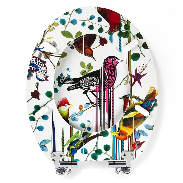 TohaaDesign WC-Sitz Birds Sinfonia - Maison Christian Lacroix -  - WC-Sitz mit farbenfrohem Vogel- und Blumenmuster, mit Chromscharnieren.