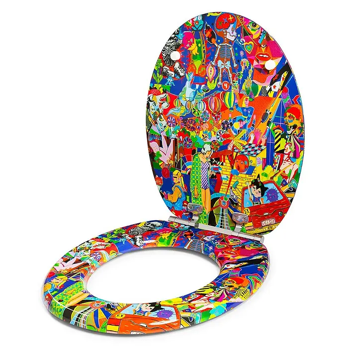 TohaaDesign WC-Sitz Grave - Guive Khosravi -  - Bunte Toilettensitz und Deckel im Pop-Art-Stil, mit einem lebhaften, abstrakten Design.