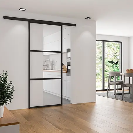 Inova  Schiebetür-Komplettset Glasschiebetür ESG 1025 x 2200 mm 3 Felder