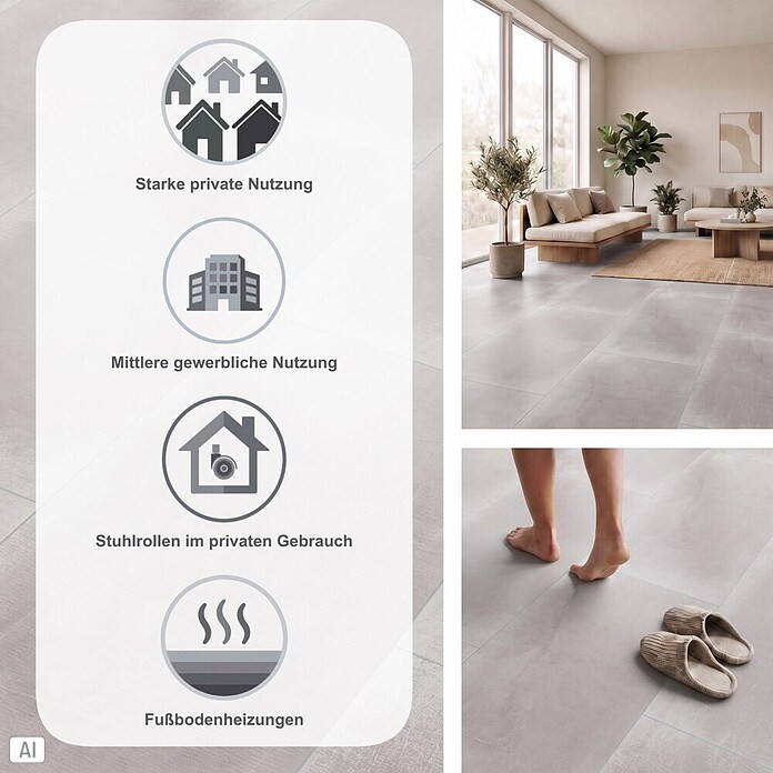 Classen Vinylboden (638 x 310 x 4 mm, Fliesenoptik)